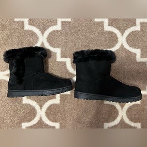 Black Faux Fur Lined Boots